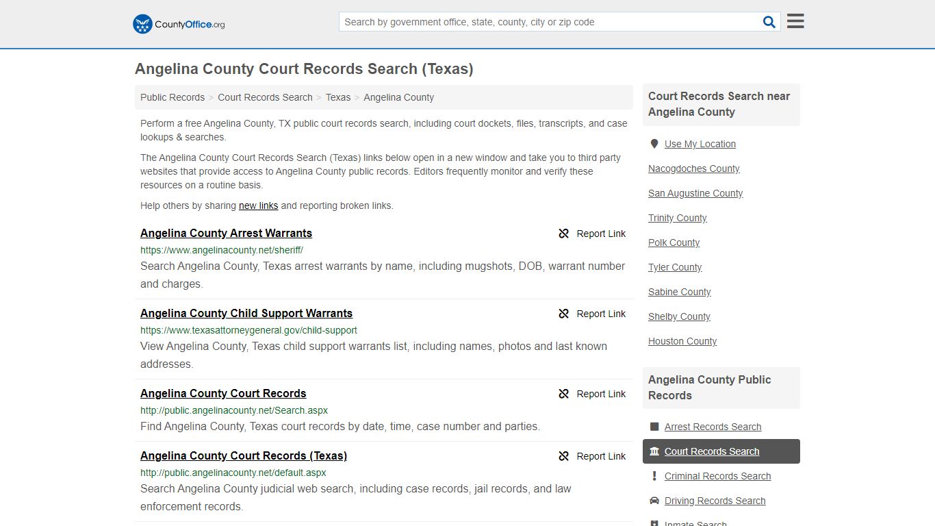 Court Records Search - Angelina County, TX (Adoptions ...